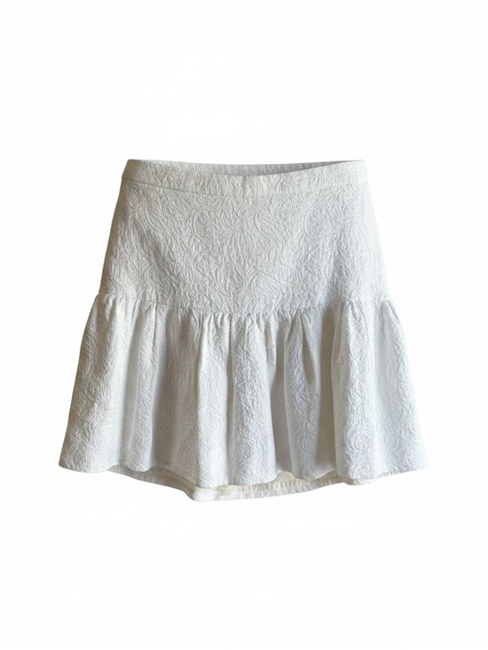 J. Crew Dresses & Skirts - J. Crew White Textured Ruffle-Hem Skater Skirt